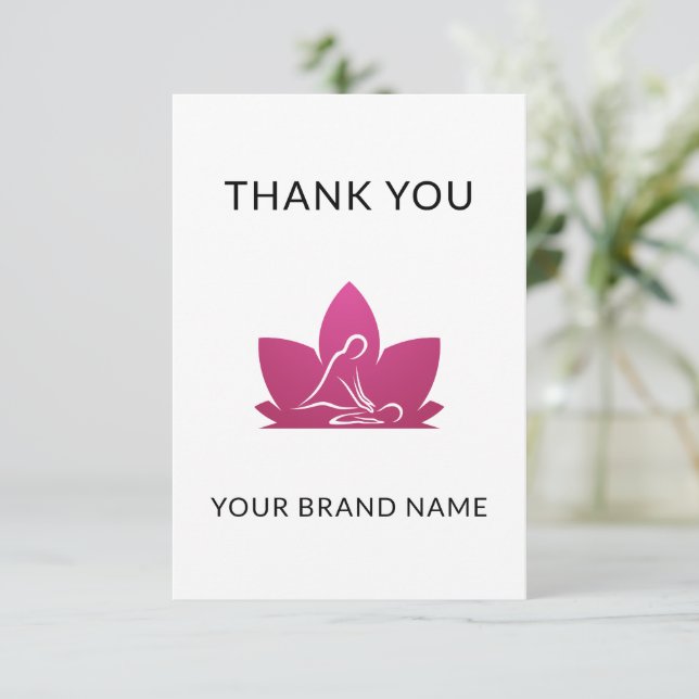 Tarjeta de agradecimiento de marca de terapeuta de (Anverso de pie)
