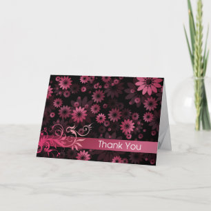 Tarjeta de agradecimiento de margaritas rosas
