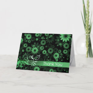 Tarjeta de agradecimiento de margaritas verdes