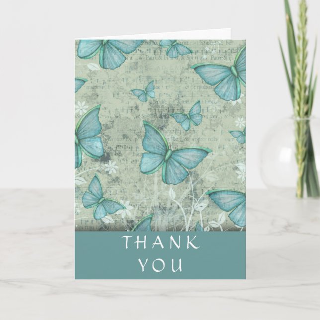 Tarjeta de agradecimiento de mariposa (Anverso)