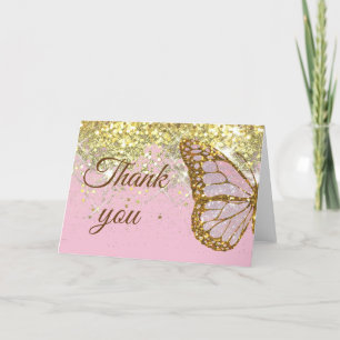 tarjeta de agradecimiento de mariposa