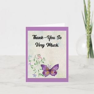 Tarjeta de agradecimiento de mariposa de época