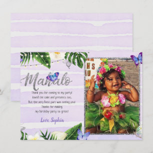 Tarjeta de agradecimiento de mariposa tropical Mah