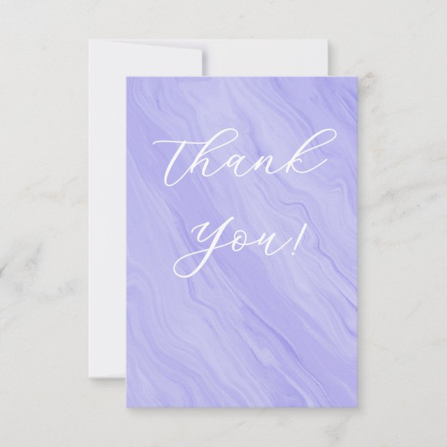 Tarjeta de agradecimiento de mármol morado elegant (Anverso)