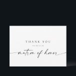 Tarjeta de agradecimiento de Matrón de honor | Min<br><div class="desc">Este diseño minimalista es perfecto para la novia moderna. Con un script de firma manuscrita emparejado con un sencillo tipo de letra sans-serif. Personalice con su propio mensaje en la parte posterior, o ordene en blanco y escriba a mano su mensaje. ¡Mira la tienda para ver las tarjetas de la...</div>