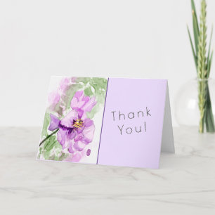 Tarjeta de agradecimiento de Mauve Peony Watercolo