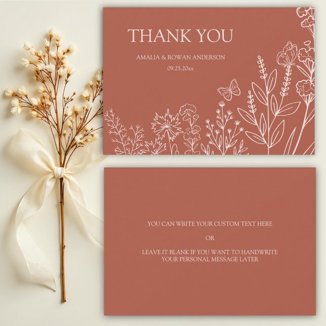 Tarjeta de agradecimiento de Meadow Flowers boda (Subido por el creador)