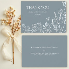 Tarjeta de agradecimiento de Meadow Flowers boda