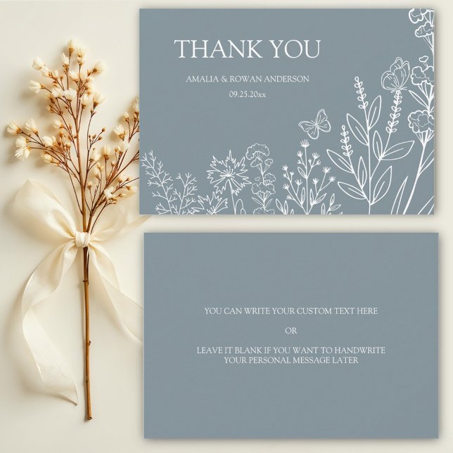Tarjeta de agradecimiento de Meadow Flowers boda (Subido por el creador)