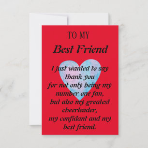 Tarjeta de agradecimiento de mejor amigo