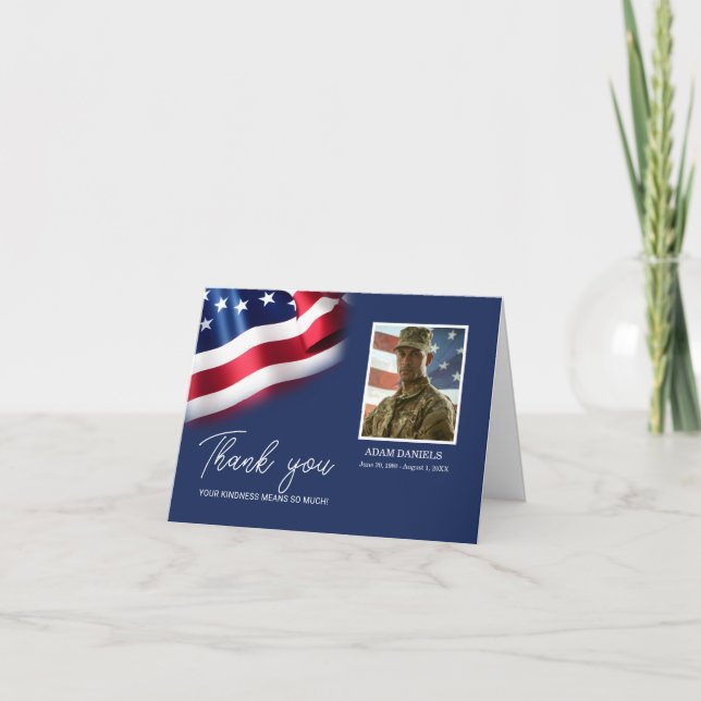 Tarjeta de agradecimiento de memorial de veterano  (Anverso)