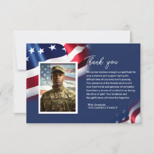 Tarjeta de agradecimiento de memorial de veterano