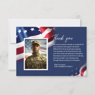 Tarjeta de agradecimiento de memorial de veterano 