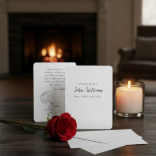 Tarjeta de agradecimiento de memorial personalizad