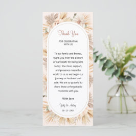 Tarjeta de agradecimiento de mesa floral neutra bo