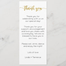 Tarjeta de agradecimiento de mesa, tarjeta de conf