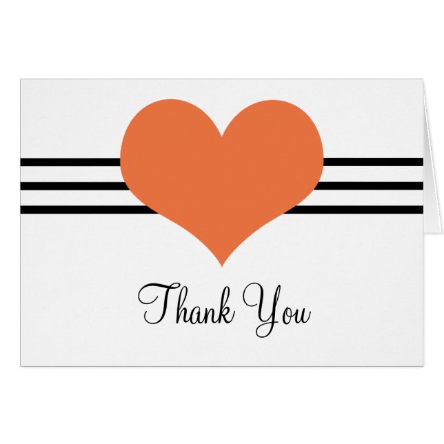 Tarjeta de agradecimiento de Mod Heart, Naranja (Anverso (Horizontal))