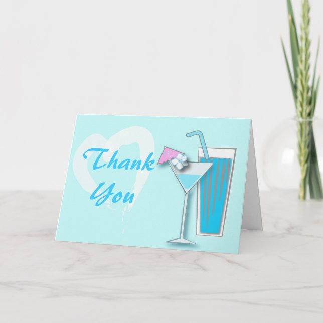 Tarjeta de agradecimiento de moda Blue Hawaii Mart (Anverso)