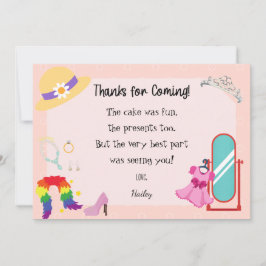 Tarjeta de agradecimiento de moda para vestirse