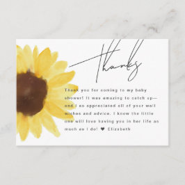 Tarjeta de agradecimiento de moda Sunflower Baby S