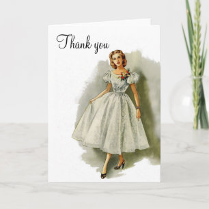 Tarjeta de agradecimiento de moda vintage