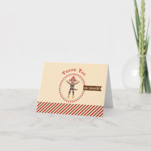 Tarjeta de agradecimiento de mono de media