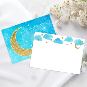 Tarjeta de agradecimiento de Moon and Stars Baby S