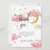 Tarjeta de agradecimiento de Moon Baby Shower, Pur