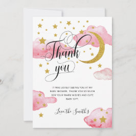 Tarjeta de agradecimiento de Moon Baby Shower, Pur