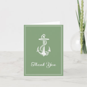 Tarjeta de agradecimiento de Moss Green Nautical A