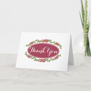 Tarjeta de agradecimiento de motivo floral malva p