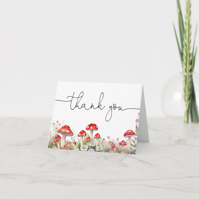Tarjeta de agradecimiento de Mushroom Woodland (Anverso)