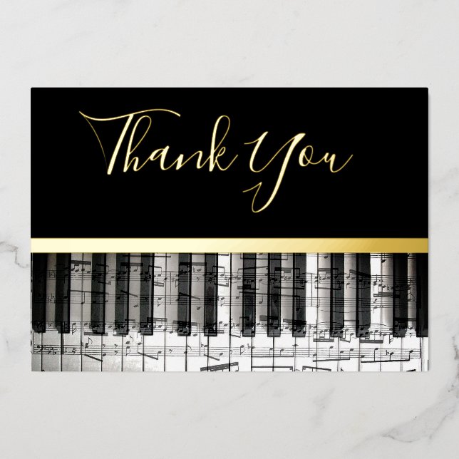 tarjeta de agradecimiento de música de Relieve met (Anverso)