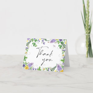 Tarjeta de agradecimiento de narcisos rústicos y f