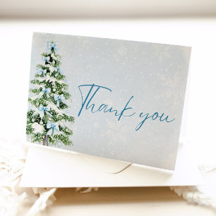 Tarjeta de agradecimiento de Navidad con árbol de