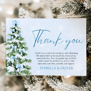 Tarjeta de agradecimiento de Navidad con árbol de