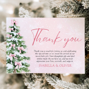 Tarjeta de agradecimiento de Navidad con árbol de