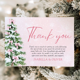 Tarjeta de agradecimiento de Navidad con árbol de