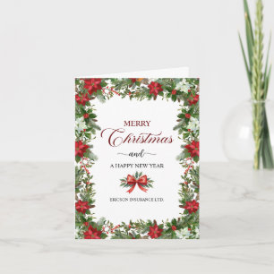 Tarjeta de agradecimiento de Navidad con logotipo 