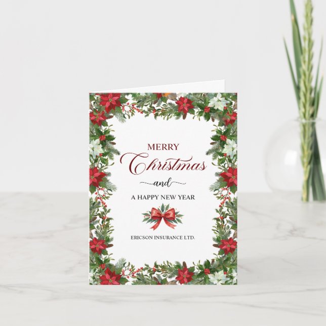 Tarjeta de agradecimiento de Navidad con logotipo  (Anverso)