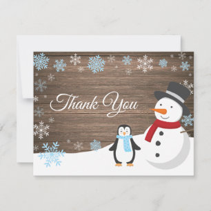 Tarjeta de agradecimiento de Navidad de invierno c