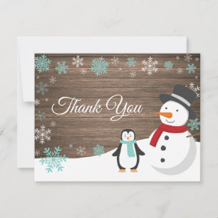 Tarjeta de agradecimiento de Navidad de invierno c