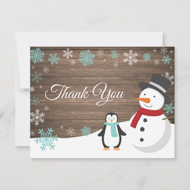 Tarjeta de agradecimiento de Navidad de invierno c (Anverso)