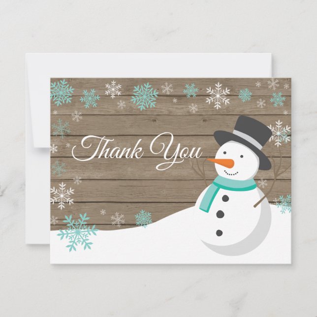 Tarjeta de agradecimiento de Navidad de invierno d (Anverso)