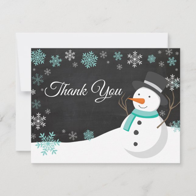 Tarjeta de agradecimiento de Navidad de invierno d (Anverso)