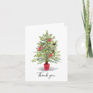 Tarjeta de agradecimiento de Navidad del gato