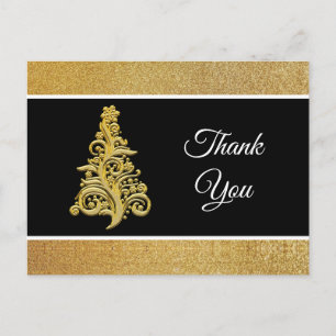 Tarjeta de agradecimiento de Navidad elegante con 