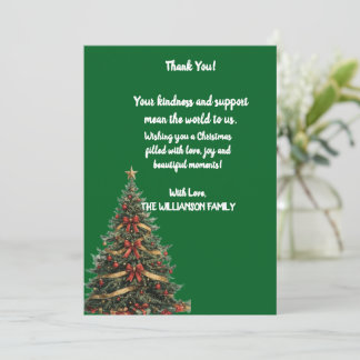 Tarjeta de agradecimiento de Navidad elegante con