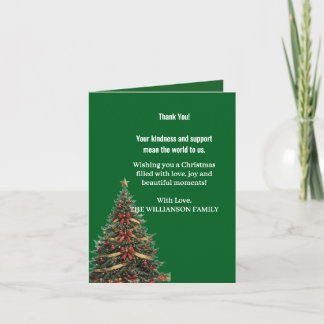 Tarjeta de agradecimiento de Navidad elegante con