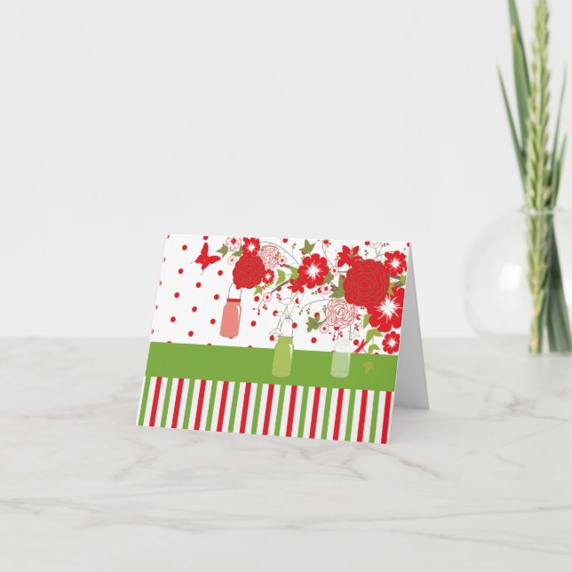 Tarjeta de agradecimiento de Navidad en frasco de  (Anverso)
